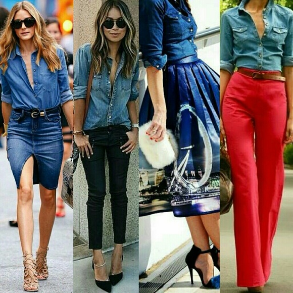 🔷SOLD🔷Chambray Button Down Shirt - Picture 4 of 4