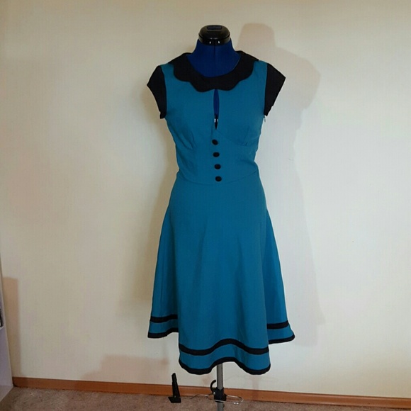 Teal rockabilly style dress