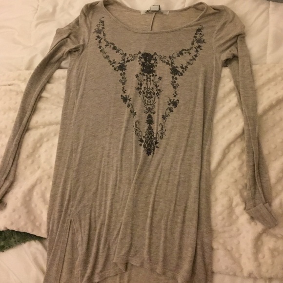 grey/oatmeal long sleeve shirt