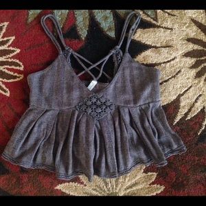 Free People Cutout Crop Tank