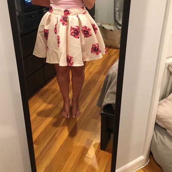 Light pink with roses skirt
