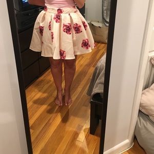 Light pink with roses skirt
