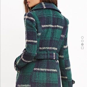 Tartan plaid trench coat