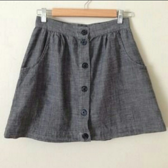 Forever 21 Dresses & Skirts - Forever 21 Button Front Grey Skirt