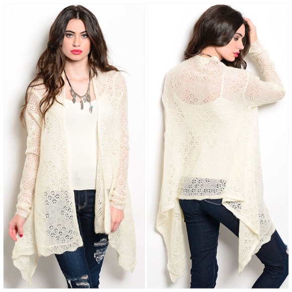 CupofTea Sweaters - LAST S❗️Ivory mohair blend open cardigan
