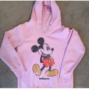Disney Parks sweatshirt with sequin Mickey Mouse.