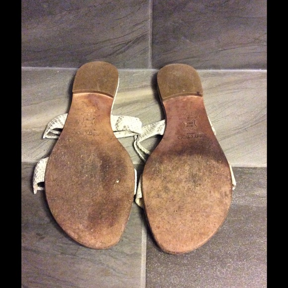 Jimmy Choo Snake Print Flat Sandals 38 1/2 - Picture 4 of 4