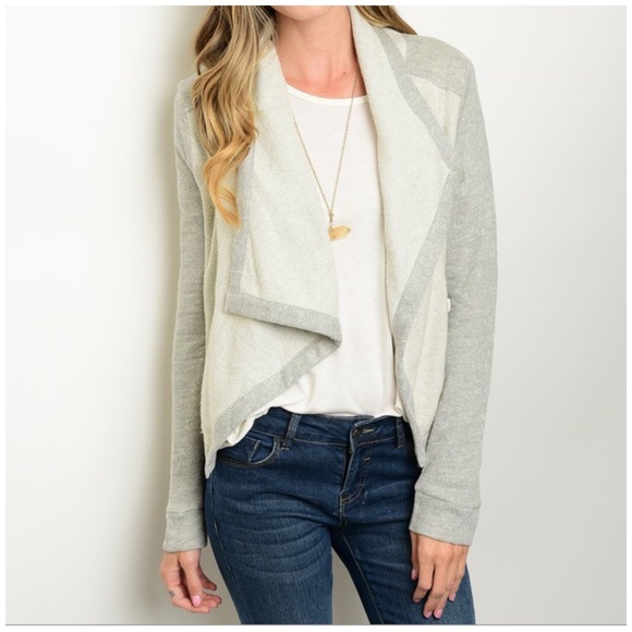 ✨LAST S✨ Grey & Ivory casual jacket - Picture 4 of 4