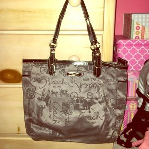 Gray Authentic Coach Purse Pocketbook Bag