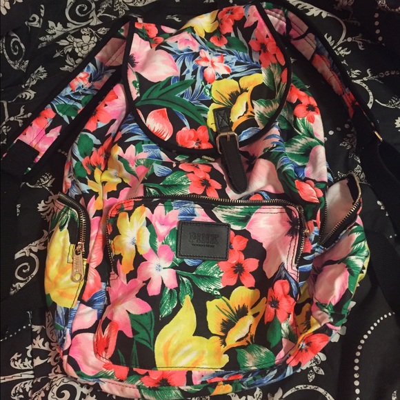 Victoria's Secret floral drawstring backpack