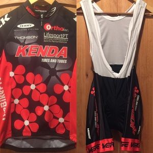 Women's biking jersey shirt and bibs