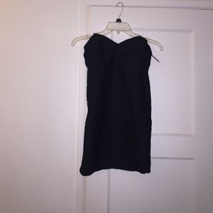 Black strapless dress