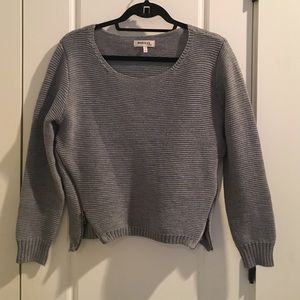 Zipped bottom grey cropped sweater