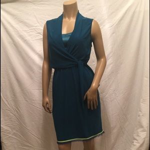 T Tahari aqua green dress