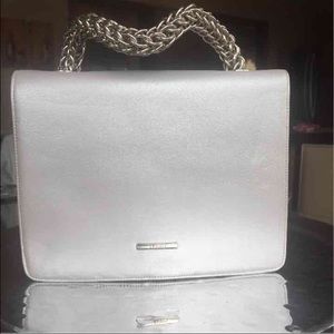 St john silver clutch