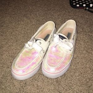 Limited edition pink glitter sperrys