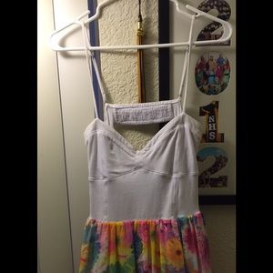 White and floral dress