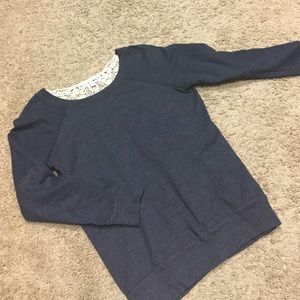 Delias modern sweatshirt sz S heather blue/lace