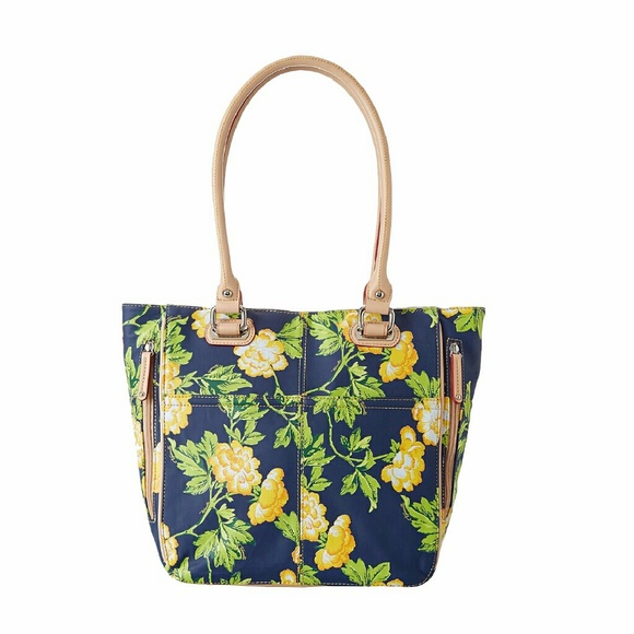 *SOLD* Tignanello Bed of Roses Leather Tote