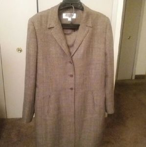 New Larry Levine Brown pencil skirt suit size 14