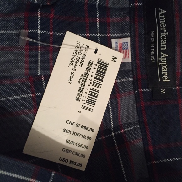 NWT American Apparel plaid tennis skirt