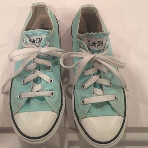 Sea foam blue Converse tennis shoes