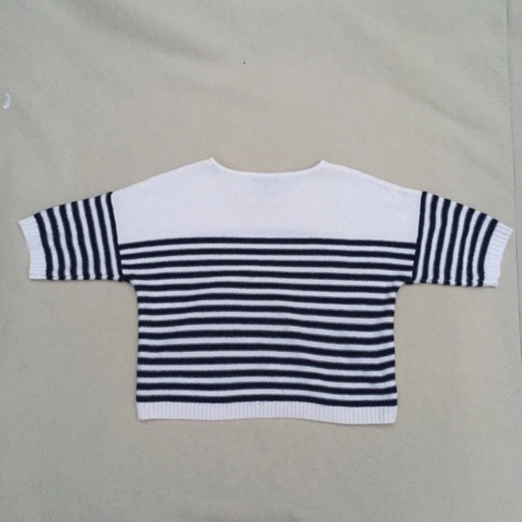 Topshop White/Black Oversize Short Sleeve Sweater - Picture 4 of 4