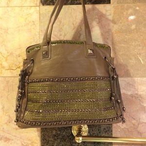 Blue Elegance lime green rhinestone  shoulder bag.