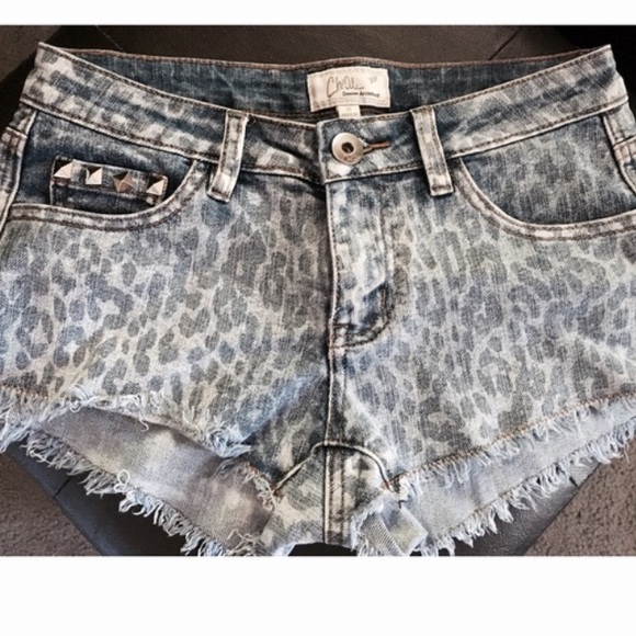 Sexy leopard jean shorts