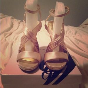 Pink/champagne Nine West  High Heel Sandals Sz 11