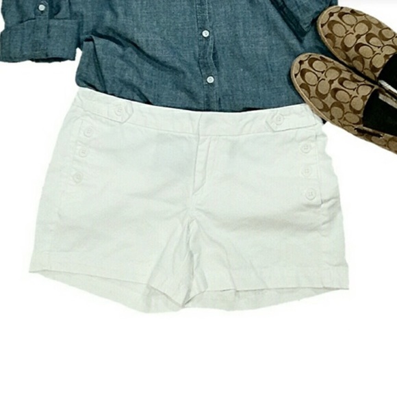 Merona White Button-Front Dress Shorts