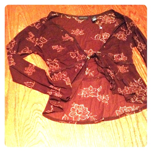 See through draw tie shirt.