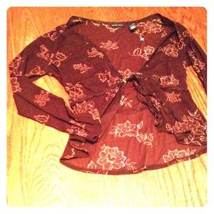 See through draw tie shirt.