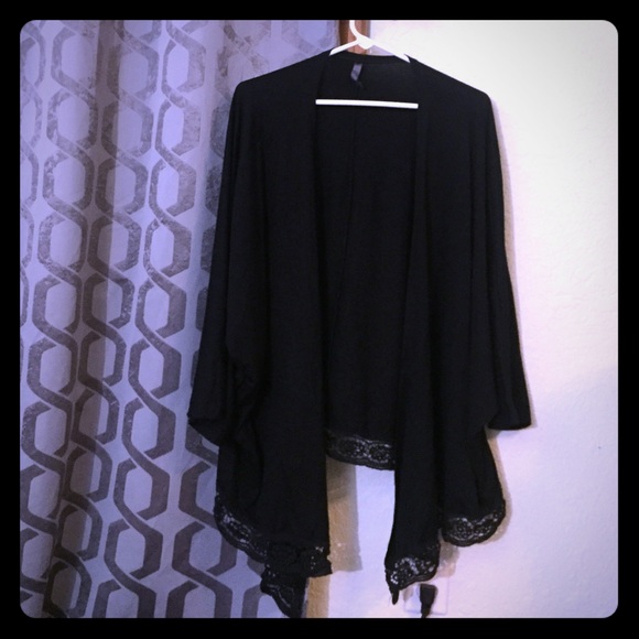 Big slouchy cape like lacy bottom cardigan