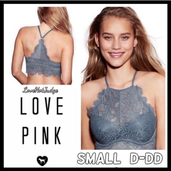 NWT VS PINK EYELASH HIGH NECK LACE BRALETTE - Picture 3 of 3
