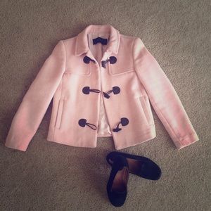zara basic soft pink fall toggle coat jacket