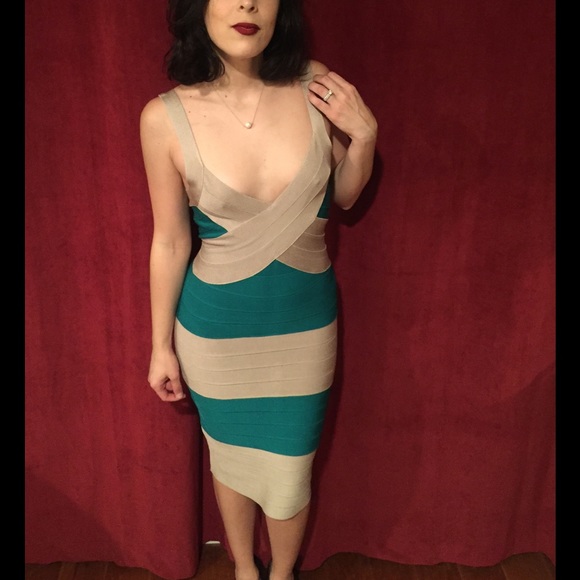 Striped V-Neck Dress