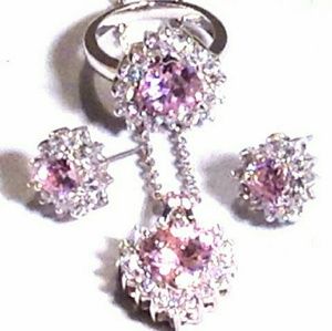 Vintage Pink Sweetheart Ring Set