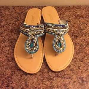NWOT Sz 9 beaded sandals