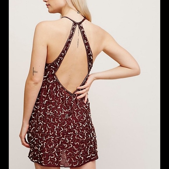 NWT Free People Flying High Beaded Shift Dress