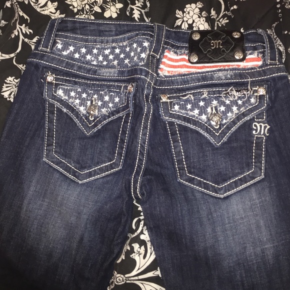 American flag Miss Me boot cut jeans