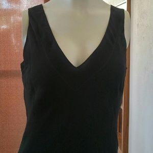 Banana Republic black silk tank dress