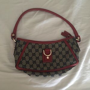 Gucci Navy Blue Signature GG Abbey Shoulder Bag