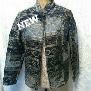 NWT, Indigo Dressy zip up jacket