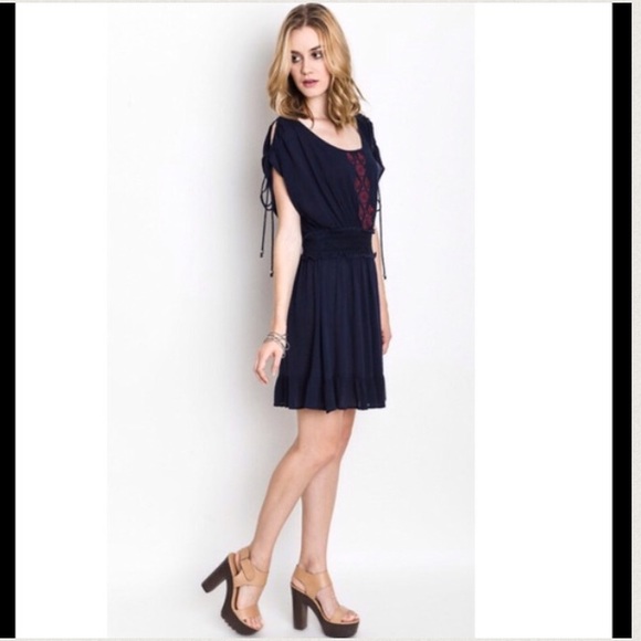 ๐HOST PICK๐Indigo Shoulder Tie Dress - Picture 2 of 4