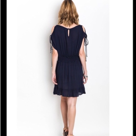 ๐HOST PICK๐Indigo Shoulder Tie Dress - Picture 3 of 4