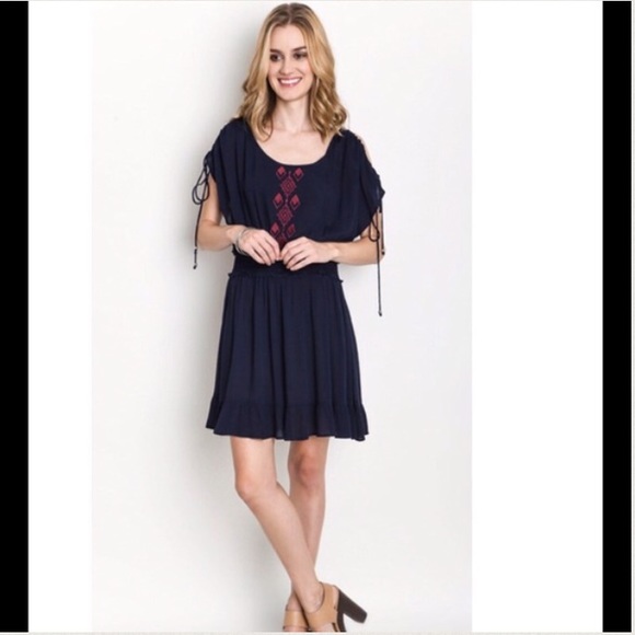 ๐HOST PICK๐Indigo Shoulder Tie Dress - Picture 4 of 4