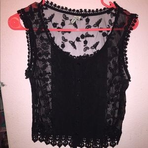 Black lace blouse