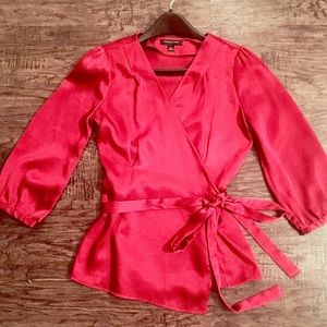 BANANA REPUBLIC XS ❤️💋Red silk BLOUSE