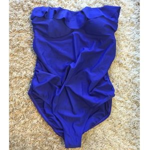 Maternity One Piece Swimsuit in Bright Blue